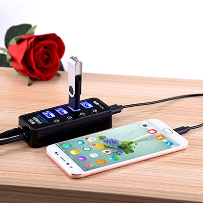 Tendak USB Hub with 4 USB 3.0 Data Ports + 1 USB Smart Charging Port