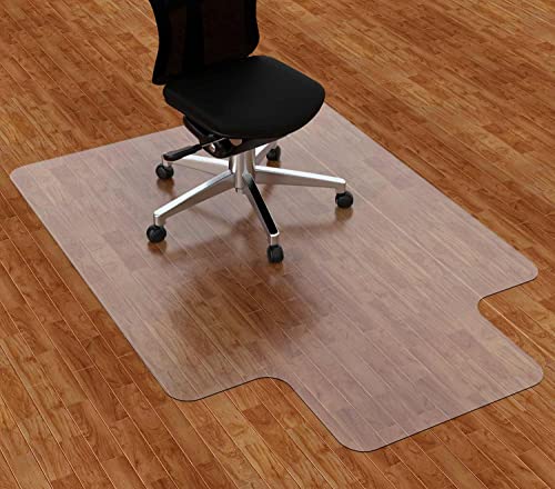 Amyracel Chair Mat for Hardwood Floor, 36” x 48” Computer Desk Chair Mat, Easy Glide Office Floor Protector Mat for Home Office - color: Fully Clear, size: 36" x 48" Lip
