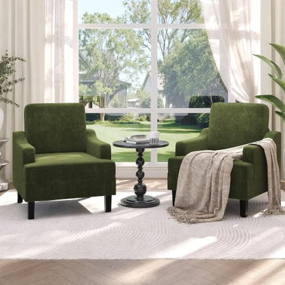 Garvee Green Comfy Accent Chair, Upholstered Armchair for Living Room - color: Olive Green, size: 1 Pack