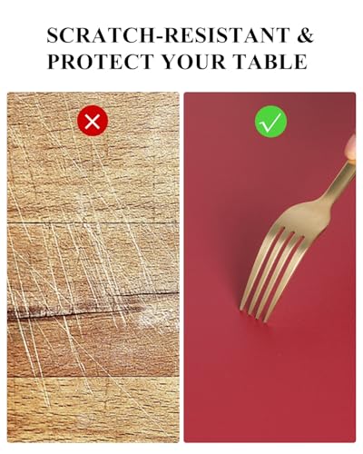 Wine Red Plastic Table Cover Protector, 42" x 60" PVC Desk Pad Mat - color: Wine Red, size: 42" x 60"