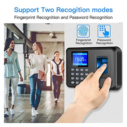 Biometric Employee Attendance Machine Biometric Fingerprint Time Attendance System Clock Recorder Employee Recognition Recording Device Electronic Machine for Small Busin,