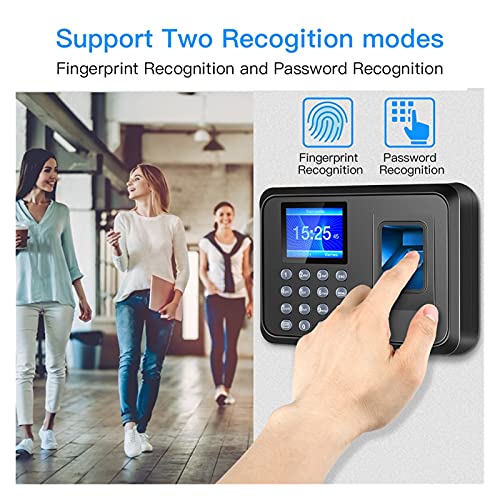 Biometric Employee Attendance Machine Biometric Fingerprint Time Attendance System Clock Recorder Employee Recognition Recording Device Electronic Machine for Small Busin,