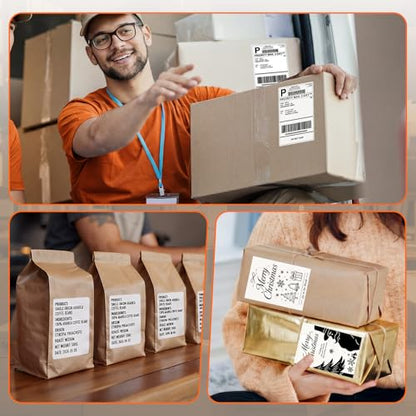 Phomemo 4x6 Thermal Shipping Labels 250 PCS Fanfold Labels for Address Mail - color: White, size: 4"x6"250