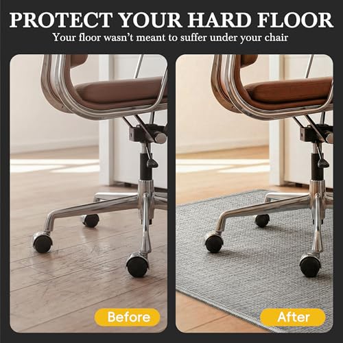 Aothia Textilene Chair Mat for Hardwood Floors - Heavy Duty Non-Slip Desk Floor Protector, Durable PVC & Polyester Blend, Easy to Clean, Ideal for Home Office (36"x47", Dark Grey) - color: Dark Grey