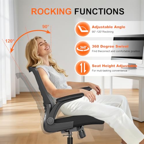 Ergonomic Office Chair, Comfy Mesh Desk Chair with Flip-up Armrests