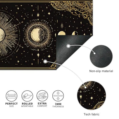 HOMETITUTE Large Mouse Pad 31.5x11.8 Inch Gaming Mousepad Golden Moon Phase Astrology Art Non-Slip Keyboard Desktop Protector Mat XL Mouse Pad for Home Office Laptop Wireless Mice Accessories - color: Golden Moon Phase Astrology Art