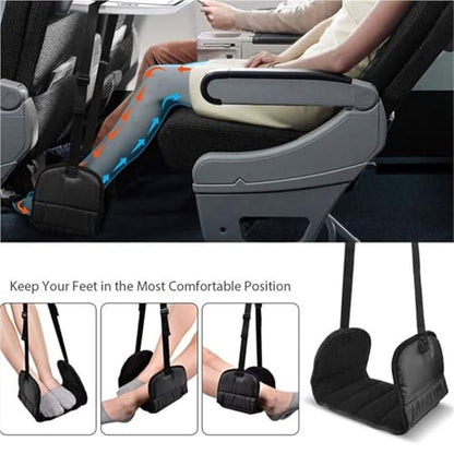 Airplane Foot Hammock, Rest for Under Desk at Work, Length Adjustable for Airplane, Office, Under Desk, Car