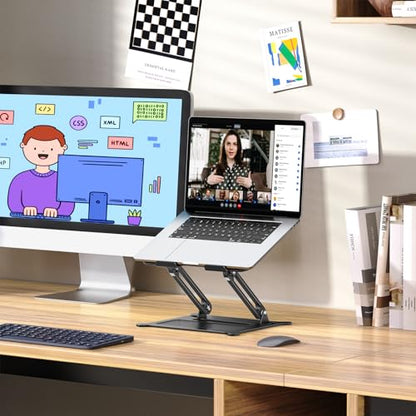 Urmust Adjustable Laptop Stand for Desk, 10-15.6“ Laptop Riser, Black - color: A-Black