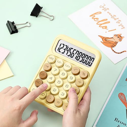 Mr. Pen- Mechanical Switch Calculator, 12 Digit Large LCD Display | Beach Sand with Big Buttons, Mechanical Switch Calculator for Home, School, Office - color: Cool Brown