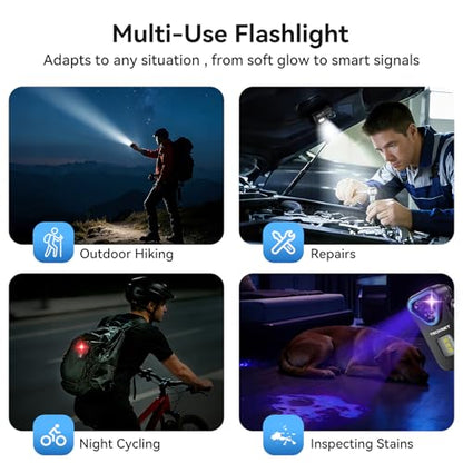 TECKNET EDC Flashlight Clip-on Light, Rechargeable Mini Pocket Flashlight | 650 Lumens, 7 Lighting Modes, Magnetic Flash Lights, IPX6 Waterproof, Small Keychain Light for Outdoor or Home Emergencies