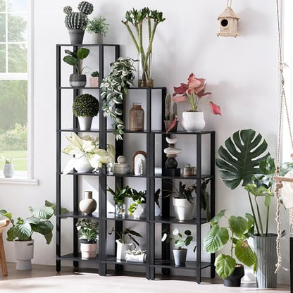 YUFAM 6 Tier Tall Skinny Bookshelf, Narrow Bookcase, Wooden Shelf, Black - color: Black, size: 6-Tier