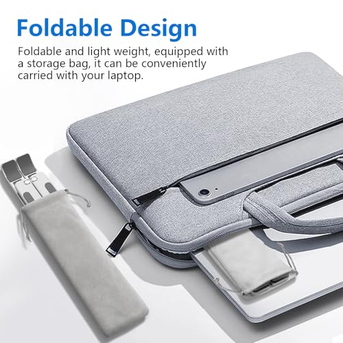 Laptop Stand for Desk, Aluminum Metal MacBook Stand，Computer Riser for Desk, Portable Foldable Adjustable Notebook Holder, Compatible with 10-15.6 Inch Laptops, iPad, Silver. - color: Silver