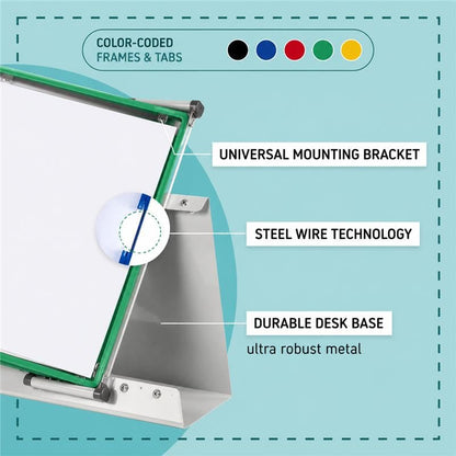 Tarifold Desktop Reference Organizer & Display System, 10 Double-Sided Pockets, 20 Sheet Capacity, Expandable, Durable Steel Wire Frames, Letter Size, Made in France, Green - color: Green, size: 10 Pockets