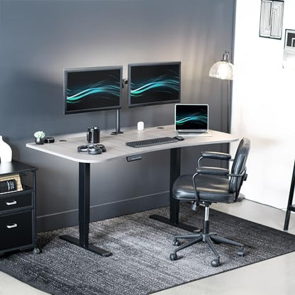 VIVO Dark Gray 63 x 32 in Standing Desk, DESK-KIT-2B1G - color: Dark Gray Top / Black Frame, size: 63 x 32