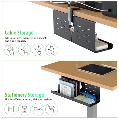 KEEGH 16 in Under Desk Cable Management Tray, Capacity Cable Tary, 3 Pack - color: Black, size: 3 Pack