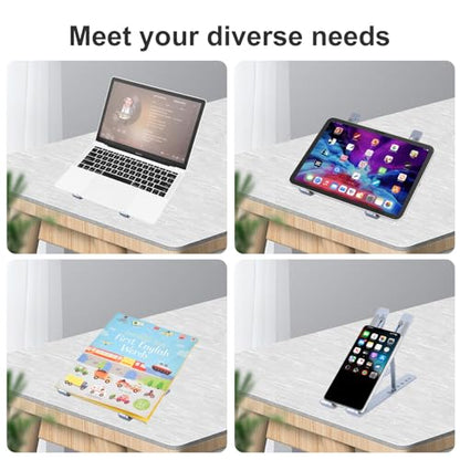 Ergonomic and Foldable Laptop Stand for Desk, Adjustable Riser, Fits All Laptops and Notebooks up to 17,Ultra-Thin,Ventilated Cooling,ABS+Silicone,Midnight. - color: Midnight