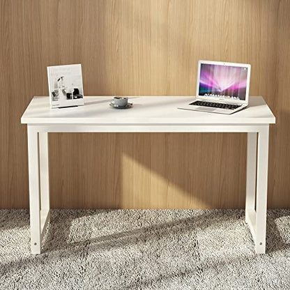 Tribesigns Modern Simple Computer Desk, 47 inch Office Desk Computer Table, Study Writing Study Desk for Home Office, White - color: White, size: 47*23.6 inch