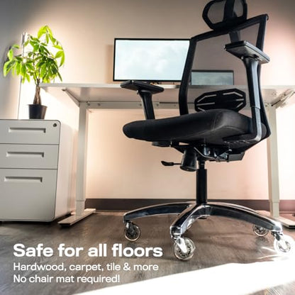 The Office Oasis Original Office Chair Wheels (As Seen On PBS), Silver - color: Silver