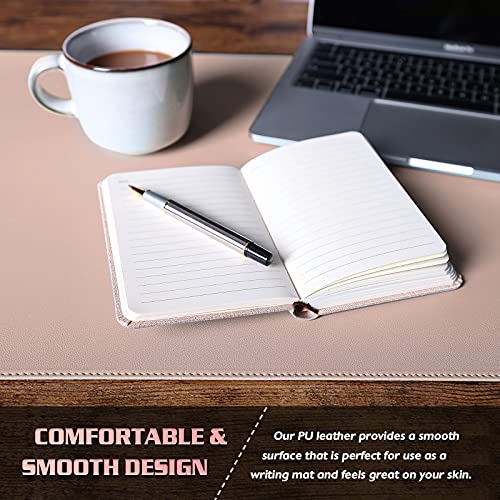 K KNODEL Large Sewing Leather Desk Mat, Desk Pad (Pink, 35.4" x 17") - color: Pink/Silver, size: 35.4" x 17"