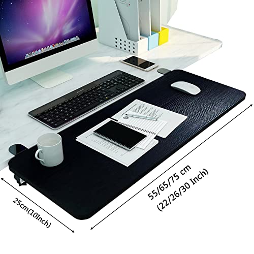 V3VOGUE 90° Foldable Desk Extender Armrest Shelf, Extended Desktop and Space Saver, Clamp-On Keyboard Drawer Tray, with K-Bracket, Ergonomic Computer Elbow Arm Support Relieve Fatigue - color: Black, size: 75x25cm(30x10Inch)