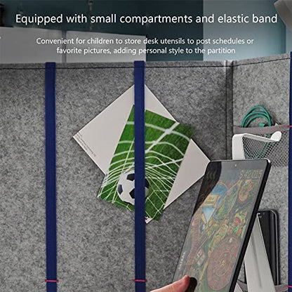 Acoustic Desk Divider, Fold-Up- Portable Barrier -Privacy Panel-Reduce Noise and Visual Distractions,Shields for Student Desks-Excellent for Offices and Schools,(Gray, 47" W x 15" H)