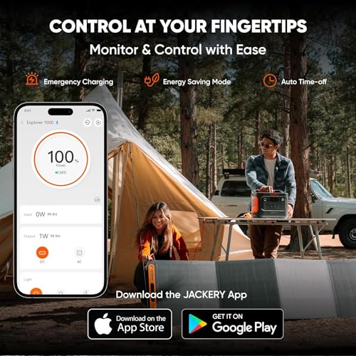 Jackery Solar Generator 1000 v2 with 2x100W Solar Panel,1070Wh Portable Power Station LiFePO4 Battery,1500W AC/100W USB-C Output,1Hr Fast Charge for Outdoor,Off-Grid Living,RV,Emergency - style: E1000v2+100Wx2
