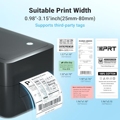 iDPRT SP320 Desktop Label Maker Bluetooth Thermal Shipping Label Printer | for Parcel Shipping, Small Businesses, Offices, and Home, Sticker Printer Supports Amazon, TikTok, Etsy, Shopify, USPS, etc