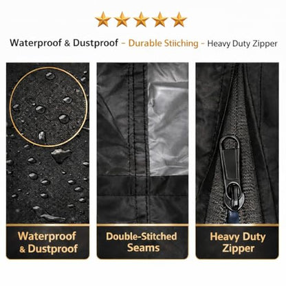Heavy Duty Custom Dust Cover, 600D Oxford Fabric with Waterproof Coating, Made to Measure Outdoor Cover, Tear Resistant, UV Protection, Zipper Access (Heavy Duty Waterproof)