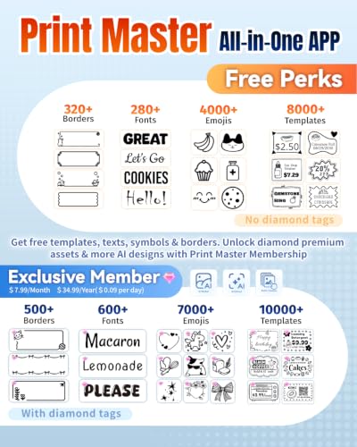 Ponek Label Makers, Bluetooth Thermal Sticker Printer with 6000+ Templates - color: White