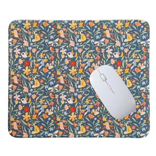 Mouse Pad for Desk with Stitched Edge, Premium Cute Washable Mouse Pads. Computer Mousepad with Non-Slip Rubber Base, Mousepads for Laptop, 9.25x7.75x0.12 inch (Joyous Jungle) - color: Joyous Jungle