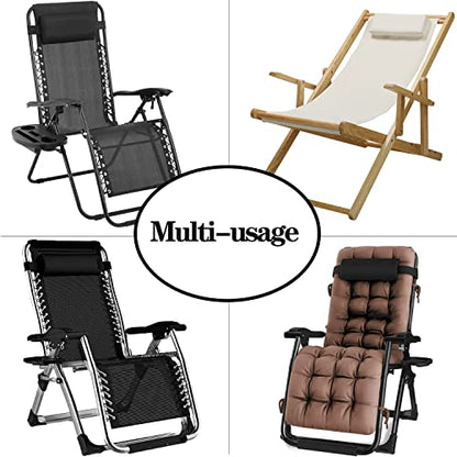 Zero Gravity Chair Set of 2 Replacement Pillow Headrest with Elastic Band, Universal Soft Removable Padded Cushion Head Pillow for Zero Gravity Lounge Folding Patio Lawn Recliner Chairs, Black - color: Black, size: 2 Pack