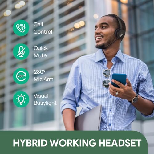 Yealink WH64 Mono Hybrid Wireless Headset with Mic DECT Dongle & Bluetooth | Teams Zoom Certified Headphones with Charging Stand, 492ft Range, 3X Noise Canceling Mic, 26H Battery for PC Cell Phones - style: WH64 Hy-Mono with Stand