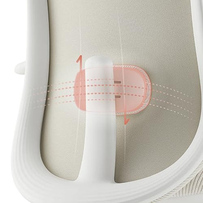 Mochi Chair Petite Ergonomic Chair — Comfortable Ergonomic Chair Designed Specifically for Women and Children, Height-Adjustable Chair is Suitable for Home, Office, and School environments (Cream)