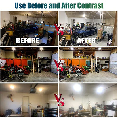 2-Pack LED Garage Lights, 160W 16000LM 6500K Garage Lights Ceiling Led Bulb with 6+1 Adjustable Panels, LED Shop Light for Basement Workshop Attic - size: 6+1 S 2pack