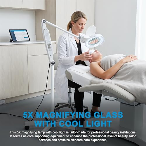 Elitzia 5X Magnifying Floor Lamp with Light for Esthetician