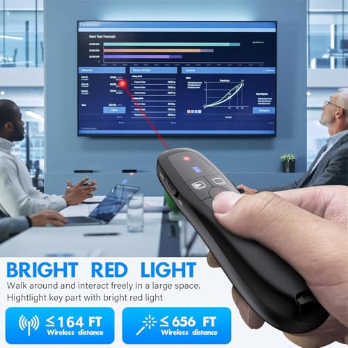 Presentation Clicker with Case Storage, Wireless Presenter Remotes with USB-A&C Receiver,Suitable for Both Desktop Computers and laptops, Mac Keynote,Including Batteries and Storage Bag,LBBYDDLL