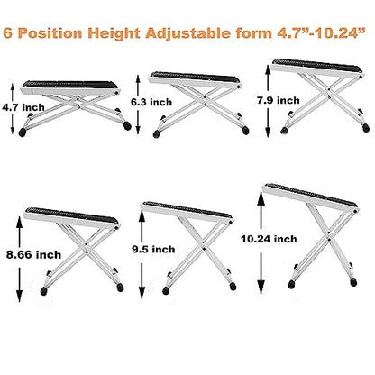 Foldable Pedicure Foot Rest, 6 Heights Adjustable Foot Stand Pedicure Tool, Non-Slip Sturdy Beauty Footrest for Easy-at Home Pedicures, Pedicure Stool Assistant for Home Foot Spa Bath - color: White