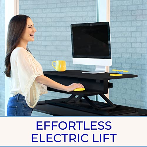 Stand Steady Flexpro Power 40 Inch Electric Standing Desk | Electric Height-Adjustable Stand up Desk | by Award Winning Holds 2 Monitors + Laptop! | Easy Quiet Adjustments! (Black) (40") - size: 40 Inch