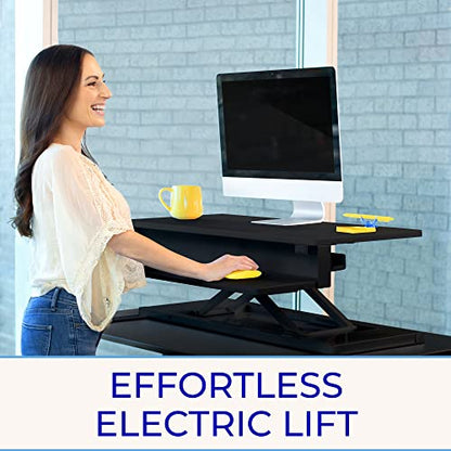 Stand Steady Flexpro Power 40 Inch Electric Standing Desk | Electric Height-Adjustable Stand up Desk | by Award Winning Holds 2 Monitors + Laptop! | Easy Quiet Adjustments! (Black) (40") - size: 40 Inch