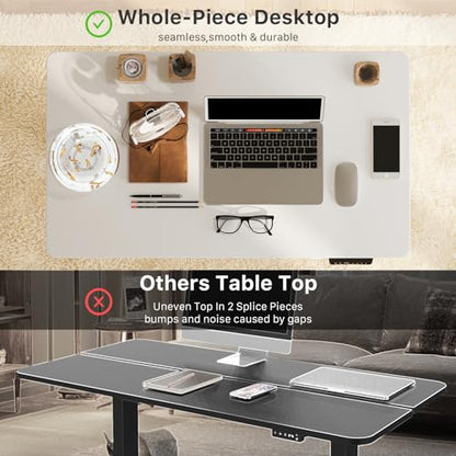 JOY worker Small Electric Standing Desk, 35" Whole Piece Height Adjustable - color: White, size: 35" * 20"
