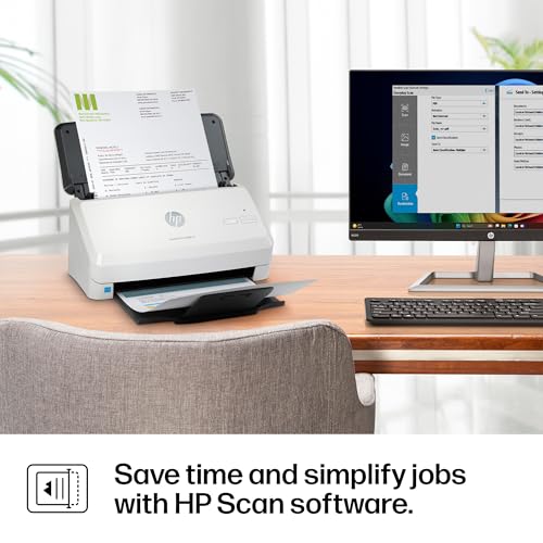 HP ScanJet Pro 2000 s2, Fast 2‑Sided Scanner with Auto Document Feeder, Best for Small Business (6FW06A)