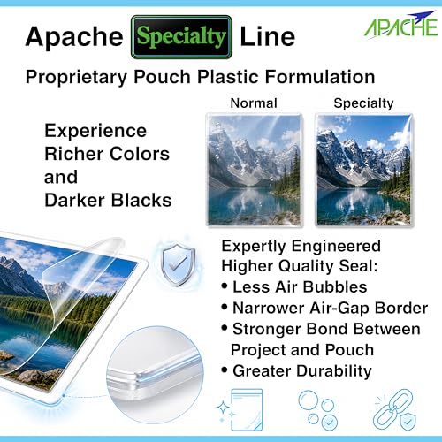 Apache Letter Size Finesse Laminating Pouches, 5 Mil, 15 Pack, Satin Soft Touch Matte-Like Finish, Holds 8.5x11 Inch Projects (9x11.5" Pouch Size), Thermal Laminator Laminating Sheets, Specialty Line - size: LETTER FINESSE 5mil 15 Pack Specialty
