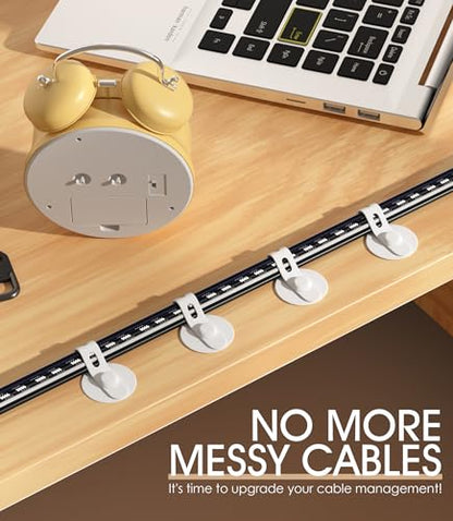 Cable Management Under Desk, Adhesive Cable Ties, 10Pack-White - color: White, size: 10 Pack