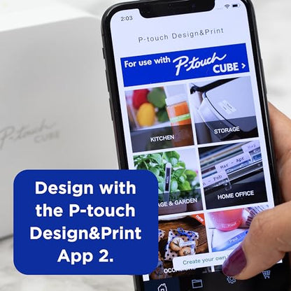 Brother P-Touch Cube Smartphone Label Maker, Bluetooth Wireless Technology, Multiple Templates Available, Apple & Android Compatible - Blue, 2.5 x 4.6 x 4.6 inches - color: Blue