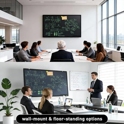 Mobile LCD Writing Board with Stand,50x34 Inch Rolling White Board on Wheels,Portable Message Blackboard Rolling Whiteboard for Office Home Outdoor,Height Adjustable 60-72"