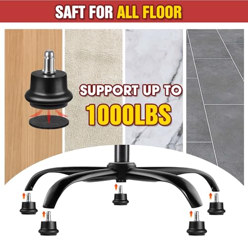 Bell Glides for Office Chair, Stationary Caster Replacement with Felt Pads