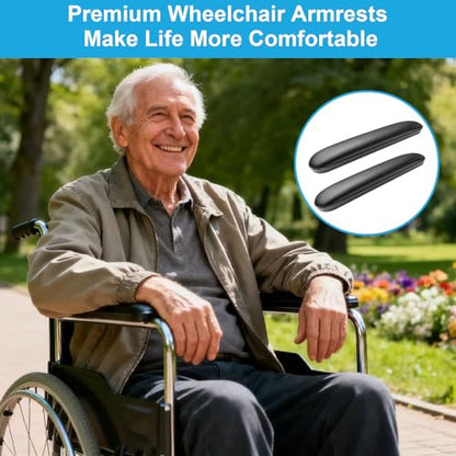 Wheelchair Armrest Pads, Premium Wheelchair Arm Pads, Wheelchair Armrest Replacement Accessories, Black (1 Pair) Compatible with All Brands(13-7/8") - size: Long