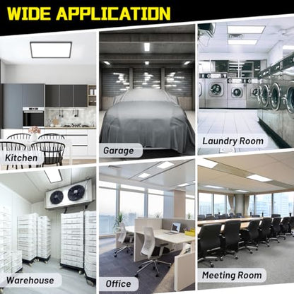 1x2 LED Flat Panel Light Surface Mount 2-Pack, Flush Mount Ceiling Light 24W 2880LM, 5CCT 3000K/3800K/4500K/5200K/6000K, Dimmable Panel Lights Black - color: Black, size: 1Ft. x 2Ft. (2-PACK)