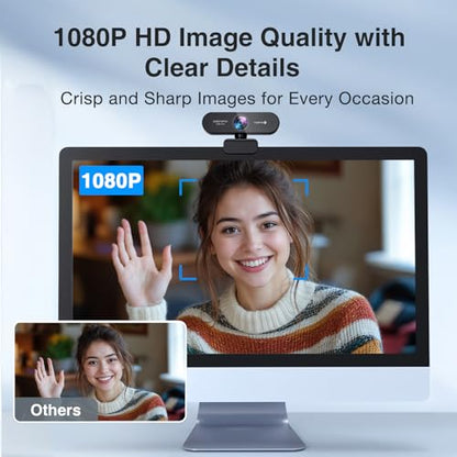 EMEET NOVA 1080P Webcam with Microphone, Auto Focus, 96°View Web Camera | Dual Mics for Laptop/Desktop, Plug & Play USB Streaming Computer Camera for Conference/Calling/Teaching/Gaming - style: NOVA 1080P w/ 2 Noise Cancel Mics