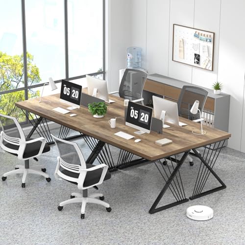 Computer Desk, Modern Home Office Desk, Wood and Metal Study Writing Gaming Table for Bedroom Living Room, Rustic Oak, 53 Inch - color: Oak, size: 53 Inch